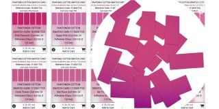 PANTONE ® COTTON SWATCH CARD in 2801 UNIQUE COLORS, cut into 24 self-adhesive CHIPS, each 4,5 cm x 1,5 cm...